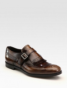 Spazzolato fume slip on design with side buckle and kiltie detail.Leather upperLeather liningRubber soleMade in Italy Spazzolato fume slip on design with side buckle and kiltie detail.Leather upperLeather liningRubber soleMade in Italy
