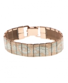 Add instant style when you snap this chic bracelet on your wrist. Design by 2028 features an etched surface in silver and rose gold tone mixed metal. Approximate length: 7-1/2 inches. Add instant style when you snap this chic bracelet on your wrist. Design by 2028 features an etched surface in silver and rose gold tone mixed metal. Approximate length: 7-1/2 inches.