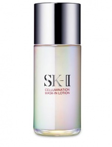 An everyday mask for your skin. The latest innovation from the Cellumination family, New Cellumination Mask-In Lotion is the first step to achieving the way to ultimate aura. This unique everyday pre-lotion offers mask-like hydration benefits. Applying this delivers immediate and long-lasting hydration to skin, similar to the effects of using a mask. Cellumination Mask-In Lotion contains the powerful Aura Bright Cocktail that is present in the SK-II Cellumination family. An everyday mask for your skin. The latest innovation from the Cellumination family, New Cellumination Mask-In Lotion is the first step to achieving the way to ultimate aura. This unique everyday pre-lotion offers mask-like hydration benefits. Applying this delivers immediate and long-lasting hydration to skin, similar to the effects of using a mask. Cellumination Mask-In Lotion contains the powerful Aura Bright Cocktail that is present in the SK-II Cellumination family.