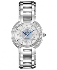 A cluster of shimmering diamonds lend luminous appeal to Bulova's Precisionist watch. The worlds most accurate with a continuously sweeping second hand. Accurate to 10 seconds a year. A cluster of shimmering diamonds lend luminous appeal to Bulova's Precisionist watch. The worlds most accurate with a continuously sweeping second hand. Accurate to 10 seconds a year.