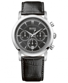 An office attire essential in black and silver: a handsome dress watch from Hugo Boss. An office attire essential in black and silver: a handsome dress watch from Hugo Boss.