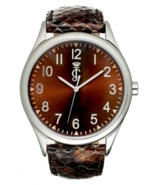 A timeless watch design crafted from rich leather and steel from Juicy Couture's Darby collection. A timeless watch design crafted from rich leather and steel from Juicy Couture's Darby collection.