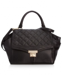 Polished and practical with ladylike charm, this take-anywhere satchele from Calvin Klein is an everyday essential. Sumptuous leather is accented with luxe golden hardware and refined quilted detailing, while the interior is outfitted with plenty of pockets and compartments for all the essentials. Polished and practical with ladylike charm, this take-anywhere satchele from Calvin Klein is an everyday essential. Sumptuous leather is accented with luxe golden hardware and refined quilted detailing, while the interior is outfitted with plenty of pockets and compartments for all the essentials.