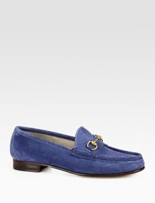 Suede loafers adorned by a 60th-anniversary horsebit buckle. Suede upperLeather lining and solePadded insoleMade in Italy Suede loafers adorned by a 60th-anniversary horsebit buckle. Suede upperLeather lining and solePadded insoleMade in Italy