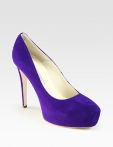 Twirl for hours in this elevated suede pump with a hidden platform for superior fit. Self-covered heel, 4¾ (120mm)Hidden platform, 1¼ (30mm)Compares to a 3½ heel (90mm)Suede upperLeather lining and solePadded insoleMade in Italy