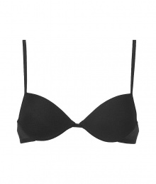 Luxurious push-up bra in fine black synthetic fiber - very comfortable and pleasant on the skin - elegant simple padded cups - thin adjustable straps and hook closure - creates a dream cleavage - perfect snug fit - stylish, sexy, seductive - fits under (almost) all outfits Luxurious push-up bra in fine black synthetic fiber - very comfortable and pleasant on the skin - elegant simple padded cups - thin adjustable straps and hook closure - creates a dream cleavage - perfect snug fit - stylish, sexy, seductive - fits under (almost) all outfits