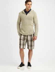 Cool madras pattern lends heritage-inspired style to this classic-fitting short tailored in easy, breathable cotton.Flat-front styleSide slash, back welt pocketsInseam, about 10CottonMachine washImported Cool madras pattern lends heritage-inspired style to this classic-fitting short tailored in easy, breathable cotton.Flat-front styleSide slash, back welt pocketsInseam, about 10CottonMachine washImported