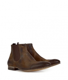 With a luxe vintage aesthetic, these sophisticated ankle boots from N.d.c are a new season must-have - Rounded upturned toe, elasticized side panels, stylishly distressed leather, low heel - Wear with straight leg jeans, a long sleeve henley, and a vintage-style leather jacket With a luxe vintage aesthetic, these sophisticated ankle boots from N.d.c are a new season must-have - Rounded upturned toe, elasticized side panels, stylishly distressed leather, low heel - Wear with straight leg jeans, a long sleeve henley, and a vintage-style leather jacket