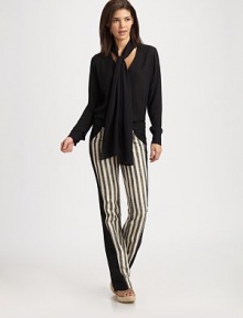 Featuring a stylish combination of striped tweed and solid knit, a straight-leg design with flair. Hook-and-eye closureZip flySlash pocketsCuffed hemInseam, about 3488% cotton/11% linen/1% elastaneDry cleanMade in USA of imported fabric Model shown is 5'9½ (176cm) wearing US size 4. Featuring a stylish combination of striped tweed and solid knit, a straight-leg design with flair. Hook-and-eye closureZip flySlash pocketsCuffed hemInseam, about 3488% cotton/11% linen/1% elastaneDry cleanMade in USA of imported fabric Model shown is 5'9½ (176cm) wearing US size 4.