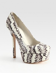 Supported by a towering heel and platform, this leather go-to has a padded insole and trend-smart snake print. Self-covered heel, 5½ (140mm)Covered platform, 1½ (40mm)Compares to a 4 heel (100mm)Snake-print leather upperLeather lining and solePadded insoleImported Supported by a towering heel and platform, this leather go-to has a padded insole and trend-smart snake print. Self-covered heel, 5½ (140mm)Covered platform, 1½ (40mm)Compares to a 4 heel (100mm)Snake-print leather upperLeather lining and solePadded insoleImported