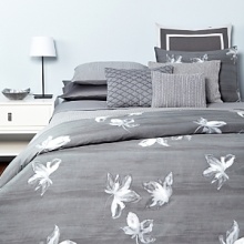 A coordinating bedskirt in a jacquard rib stripe. A coordinating bedskirt in a jacquard rib stripe.