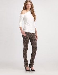 Work the trend in these lace-printed skinnies with a medium rise for a flattering fit. THE FITMedium rise, about 8Inseam, about 33THE DETAILSZip flyFive-pocket styleFully lined93% cotton/6% polyester/1% LycraDry cleanMade in USA of imported fabricModel shown is 5'9 (175cm) wearing US size 2. Work the trend in these lace-printed skinnies with a medium rise for a flattering fit. THE FITMedium rise, about 8Inseam, about 33THE DETAILSZip flyFive-pocket styleFully lined93% cotton/6% polyester/1% LycraDry cleanMade in USA of imported fabricModel shown is 5'9 (175cm) wearing US size 2.
