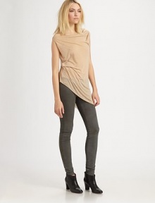 Featherweight and semi-sheer, draped off the shoulders in an asymmetric shift.Draped boatneckExtended shouldersAsymmetrical hemAbout 33 from shoulder to hem82% polyester/18% cottonDry cleanImportedModel shown is 5'9½ (177cm) wearing US size Small. Featherweight and semi-sheer, draped off the shoulders in an asymmetric shift.Draped boatneckExtended shouldersAsymmetrical hemAbout 33 from shoulder to hem82% polyester/18% cottonDry cleanImportedModel shown is 5'9½ (177cm) wearing US size Small.