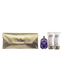 Unleash your inner goddess with this must-have couture sensation. The brilliant golden clutch encompasses a collection of Alien products. Feel extraordinary, and have a marvelous night out with this chic, fashionable clutch. Set includes: 1 oz. refillable spray, 3.4 oz. Radiant Body Lotion and 3.4 oz. Radiant Shower Gel. Unleash your inner goddess with this must-have couture sensation. The brilliant golden clutch encompasses a collection of Alien products. Feel extraordinary, and have a marvelous night out with this chic, fashionable clutch. Set includes: 1 oz. refillable spray, 3.4 oz. Radiant Body Lotion and 3.4 oz. Radiant Shower Gel.