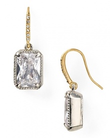 As if unearthed from a socialite's jewel box, this pair of drop earrings from Carolee Lux flaunt an heirloom quality with shapely, rectangular stone dangles. As if unearthed from a socialite's jewel box, this pair of drop earrings from Carolee Lux flaunt an heirloom quality with shapely, rectangular stone dangles.