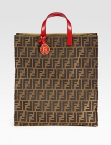 This signature jacquard print is accented with luxurious leather trim; perfect for all your daily essentials.Double leather top handles, 3¾ dropOpen topCotton lining13W X 14½H X 4DMade in Italy This signature jacquard print is accented with luxurious leather trim; perfect for all your daily essentials.Double leather top handles, 3¾ dropOpen topCotton lining13W X 14½H X 4DMade in Italy