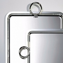 Vertigo serveware is a modern silver holloware collection for your table. A perfect compliment to all Vertigo collections including: coffee service; barware; and table accessories. Shown here are (back left) 20.5x16.25 tray, and (front right) 17x12.25 tray. Vertigo serveware is a modern silver holloware collection for your table. A perfect compliment to all Vertigo collections including: coffee service; barware; and table accessories. Shown here are (back left) 20.5x16.25 tray, and (front right) 17x12.25 tray.
