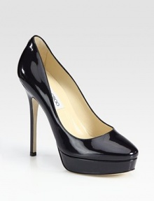 Classic patent leather silhouette with a platform. Self-covered heel, 5 (125mm)Covered platform, 1 (25mm)Compares to a 4 heel (100mm)Patent leather upperLeather liningBuffed leather solePadded insoleMade in ItalyOUR FIT MODEL RECOMMENDS ordering one half size up as this style runs small. Classic patent leather silhouette with a platform. Self-covered heel, 5 (125mm)Covered platform, 1 (25mm)Compares to a 4 heel (100mm)Patent leather upperLeather liningBuffed leather solePadded insoleMade in ItalyOUR FIT MODEL RECOMMENDS ordering one half size up as this style runs small.