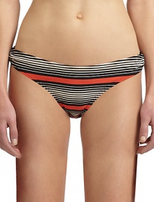 THE LOOKMulti-stripe printElastic waist and leg openingsSide O-ringsTHE MATERIAL80% nylon/20% spandexFully linedCARE & ORIGINHand washImportedPlease note: Bikini top sold separately. THE LOOKMulti-stripe printElastic waist and leg openingsSide O-ringsTHE MATERIAL80% nylon/20% spandexFully linedCARE & ORIGINHand washImportedPlease note: Bikini top sold separately.