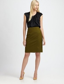 An easy satin top with lovely pleat details at its neckline. Pleat details at necklineCap sleevesAbout 27 from shoulder to hemPolyesterDry cleanImportedModel shown is 5'10 (177cm) wearing US size 4. An easy satin top with lovely pleat details at its neckline. Pleat details at necklineCap sleevesAbout 27 from shoulder to hemPolyesterDry cleanImportedModel shown is 5'10 (177cm) wearing US size 4.