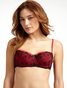 THE LOOKAdjustable shoulder straps Smooth satin padded cups with underwire Contrast floral lace overlay Contrast satin bow at center front Side boning Elastic underbandTHE MATERIAL85% polyamide/15% elastane Partially linedCARE & ORIGINHand wash Made in Italy THE LOOKAdjustable shoulder straps Smooth satin padded cups with underwire Contrast floral lace overlay Contrast satin bow at center front Side boning Elastic underbandTHE MATERIAL85% polyamide/15% elastane Partially linedCARE & ORIGINHand wash Made in Italy