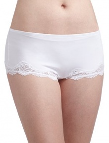 THE LOOKElastic waistband with picot trimMid-riseSeamless design with lace-trimmed hemFull seat coverageTHE MATERIALNylon/Lycra spandexLace trim: nylon/rayon/elastaneCARE & ORIGINHand washImported THE LOOKElastic waistband with picot trimMid-riseSeamless design with lace-trimmed hemFull seat coverageTHE MATERIALNylon/Lycra spandexLace trim: nylon/rayon/elastaneCARE & ORIGINHand washImported