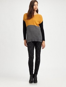 Bold colorblock adds the right graphic touch to this soft, blended knit.BoatneckDropped shouldersLong sleevesRibbed trimAbout 29 from shoulder to hem35% viscose/29% lambswool/20% nylon/8% cashmere/8% angoraHand washImportedModel shown is 5'11 (180cm) wearing US size Small. Bold colorblock adds the right graphic touch to this soft, blended knit.BoatneckDropped shouldersLong sleevesRibbed trimAbout 29 from shoulder to hem35% viscose/29% lambswool/20% nylon/8% cashmere/8% angoraHand washImportedModel shown is 5'11 (180cm) wearing US size Small.