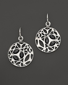 Bold sterling silver medallion earrings, glistening with faceted black onyx. By Di MODOLO. Bold sterling silver medallion earrings, glistening with faceted black onyx. By Di MODOLO.