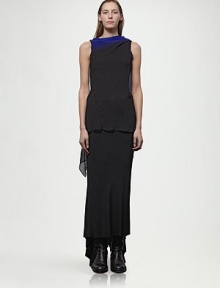 A vibrant back drape lends intrigue to this gauzy, asymmetrical silk style.High neckline with contrast back drapeSleevelessAsymmetrical seaming and hemlineSilkDry cleanImportedModel shown is 5'10½ (179cm) wearing US size 4. A vibrant back drape lends intrigue to this gauzy, asymmetrical silk style.High neckline with contrast back drapeSleevelessAsymmetrical seaming and hemlineSilkDry cleanImportedModel shown is 5'10½ (179cm) wearing US size 4.