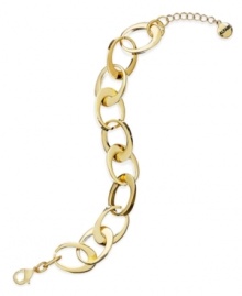 Get linked in with this trendy bracelet from Alfani. Features a linked oval design with lobster clasp closure. Crafted in gold tone mixed metal. Approximate length: 8 inches + 1-inch extender. Get linked in with this trendy bracelet from Alfani. Features a linked oval design with lobster clasp closure. Crafted in gold tone mixed metal. Approximate length: 8 inches + 1-inch extender.