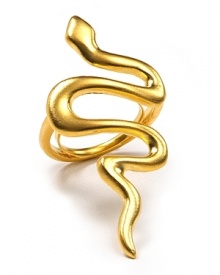 Pique animal instincts with this serpentine cocktail ring from Kenneth Jay Lane. In 22-karat gold with a sinuous design, this bauble puts a gleaming twist on every look. Pique animal instincts with this serpentine cocktail ring from Kenneth Jay Lane. In 22-karat gold with a sinuous design, this bauble puts a gleaming twist on every look.