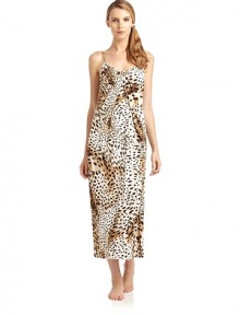 THE LOOKAllover leopard printAdjustable spaghetti strapsTHE FITAbout 32 from shoulder to hemTHE MATERIALBody: polyesterTrim: 80% nylon/20% spandexCARE & ORIGINMachine washImportedModel shown is 5'10½ (179cm) wearing US size Small. THE LOOKAllover leopard printAdjustable spaghetti strapsTHE FITAbout 32 from shoulder to hemTHE MATERIALBody: polyesterTrim: 80% nylon/20% spandexCARE & ORIGINMachine washImportedModel shown is 5'10½ (179cm) wearing US size Small.