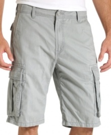 Arm yourself with comfort and convenience in these Levi's cargo shorts to help keep you active all day. Arm yourself with comfort and convenience in these Levi's cargo shorts to help keep you active all day.
