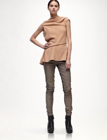 This asymmetrical, artfully draped style features a pleated back detail finished with an attached tie.High necklineVertical front seamCap sleevesBack pleatsOpen back with attached tie50% acetate/50% rayonDry cleanMade in ItalyModel shown is 5'11 (180cm) wearing US size 4. This asymmetrical, artfully draped style features a pleated back detail finished with an attached tie.High necklineVertical front seamCap sleevesBack pleatsOpen back with attached tie50% acetate/50% rayonDry cleanMade in ItalyModel shown is 5'11 (180cm) wearing US size 4.