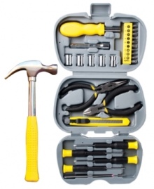 Around the house or on the go, this 26-piece Homesolutions tool kit from Protocol has everything you need to get the job done. Around the house or on the go, this 26-piece Homesolutions tool kit from Protocol has everything you need to get the job done.