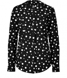 A punchy take on Sunos sumptuous prints, this dotted cotton shirt is a great way to add a playful twist to your look - Collarless neckline, raglan long sleeves, buttoned cuffs, covered button-down front metal zip at nape, shirttail hemline - Softly tailored fit - Wear with statement printed pants and sky-high heels A punchy take on Sunos sumptuous prints, this dotted cotton shirt is a great way to add a playful twist to your look - Collarless neckline, raglan long sleeves, buttoned cuffs, covered button-down front metal zip at nape, shirttail hemline - Softly tailored fit - Wear with statement printed pants and sky-high heels