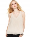 Allover pleats make this Kensie chiffon tank a hot pick for a stylish summer look!