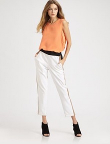 Simply elegant in a scoopneck shift of washed crepe-de-chineScoopneckSleevelessPullover styleAbout 26 from shoulder to hemSilkDry cleanImportedModel shown is 5'9½ (176cm) wearing US size 4. Simply elegant in a scoopneck shift of washed crepe-de-chineScoopneckSleevelessPullover styleAbout 26 from shoulder to hemSilkDry cleanImportedModel shown is 5'9½ (176cm) wearing US size 4.