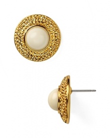 Pop in Trina Turk's cabochon button earrings for a look that's high-end hippie from head to toe. Pop in Trina Turk's cabochon button earrings for a look that's high-end hippie from head to toe.