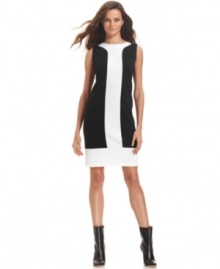 Graphic colorblocking lends a modern touch to Fever's easy dress - wear it with bare legs and boots for day-to-night style! Graphic colorblocking lends a modern touch to Fever's easy dress - wear it with bare legs and boots for day-to-night style!
