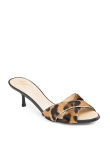 THE LOOKCrisscross haircalf straps Slip-on styleTHE FITHeel 1¼ (30mm)THE MATERIALDyed haircalfLeather lining and soleORIGINMade in Italy THE LOOKCrisscross haircalf straps Slip-on styleTHE FITHeel 1¼ (30mm)THE MATERIALDyed haircalfLeather lining and soleORIGINMade in Italy