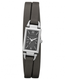 An original triple-wrap strap sets the tone for this delicate Delany collection timepiece from Fossil. An original triple-wrap strap sets the tone for this delicate Delany collection timepiece from Fossil.