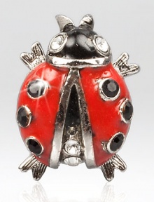 From the Pins Collection, add a glimmering flourish to any outfit with the Caroline Lady Bug Tack Pin.Enamel and crystalSilvertoneHandmade, hand-enameled and hand-set0.5L X 0.25WImported From the Pins Collection, add a glimmering flourish to any outfit with the Caroline Lady Bug Tack Pin.Enamel and crystalSilvertoneHandmade, hand-enameled and hand-set0.5L X 0.25WImported