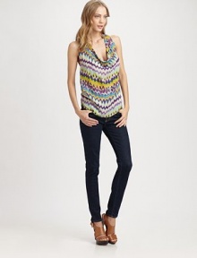 Crafted in a vibrant, tribal-inspired print, this silk cowlneck has a lengthy silhouette and modified racerback. CowlneckSleevelessLonger length hits below the hipsModified racerbackSilkDry cleanImportedModel shown is 5'10 (177cm) wearing US size Small. Crafted in a vibrant, tribal-inspired print, this silk cowlneck has a lengthy silhouette and modified racerback. CowlneckSleevelessLonger length hits below the hipsModified racerbackSilkDry cleanImportedModel shown is 5'10 (177cm) wearing US size Small.