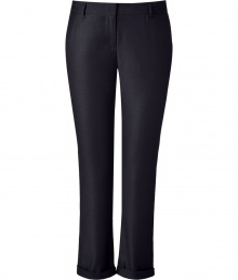 Sophisticated granite low-rise cuffed pant - These ultra-chic pants are a wardrobe must-have - Slim tailored fit and stylish cropped style - Wear with a cashmere pullover and black pumps for everyday glam - Style with a t-shirt, blazer, and wedge heels