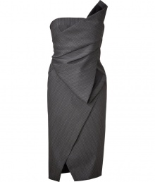 Origami pleating and a sculptural draped silhouette inform this figure-flattering bustier dress from Donna Karan - Origami pleated bustier-style bodice, strapless, pencil-style skirt with draping and front slit, contrasting back bodice panel, seaming details at back skirt, concealed back zip closure - Modern tailored fit - Style with high heel booties and a luxe python clutch Origami pleating and a sculptural draped silhouette inform this figure-flattering bustier dress from Donna Karan - Origami pleated bustier-style bodice, strapless, pencil-style skirt with draping and front slit, contrasting back bodice panel, seaming details at back skirt, concealed back zip closure - Modern tailored fit - Style with high heel booties and a luxe python clutch