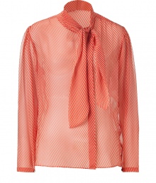 Ladylike diagonal stripe silk blouse - This super feminine tie-neck shirt dresses up any outfit - Try with high-waisted flared jeans and platforms - Wear with a pencil skirt and sexy booties for a sultry day-to-night look Ladylike diagonal stripe silk blouse - This super feminine tie-neck shirt dresses up any outfit - Try with high-waisted flared jeans and platforms - Wear with a pencil skirt and sexy booties for a sultry day-to-night look