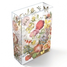 Vintage-styled Fringe with antique floral and fruit image and vintage pattern. Weighted bottom. Vintage-styled Fringe with antique floral and fruit image and vintage pattern. Weighted bottom.