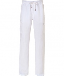 A cool take on cruisewear, Vilebrequins linen cargo-style pants are as versatile as they are chic - Drawstring waistline, cargo patch pockets at sides, side slit pockets, back flap pocket - Classic relaxed fit - Wear with a button-down and flip-flops A cool take on cruisewear, Vilebrequins linen cargo-style pants are as versatile as they are chic - Drawstring waistline, cargo patch pockets at sides, side slit pockets, back flap pocket - Classic relaxed fit - Wear with a button-down and flip-flops