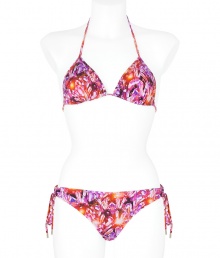 Take the seasons graphic trend to the beach with Matthew Williamson Escapes printed string bikini, an eye-catching choice characteristic to the brands ultra chic aesthetic - Triangle top with self-tie halter and back strings - Bikini bottoms with self-tie side strings - Team with bright sandals and oversized beach totes Take the seasons graphic trend to the beach with Matthew Williamson Escapes printed string bikini, an eye-catching choice characteristic to the brands ultra chic aesthetic - Triangle top with self-tie halter and back strings - Bikini bottoms with self-tie side strings - Team with bright sandals and oversized beach totes